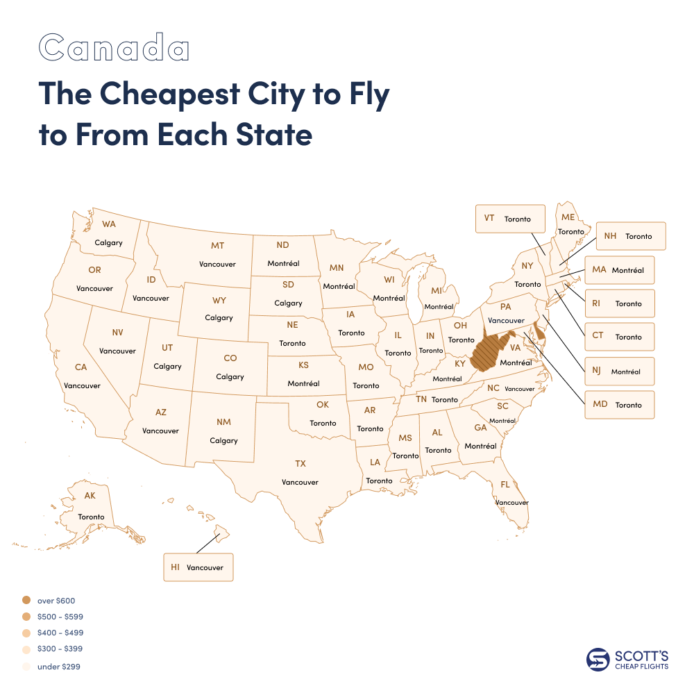 Mapping the Cheapest Places to Fly From Each State
